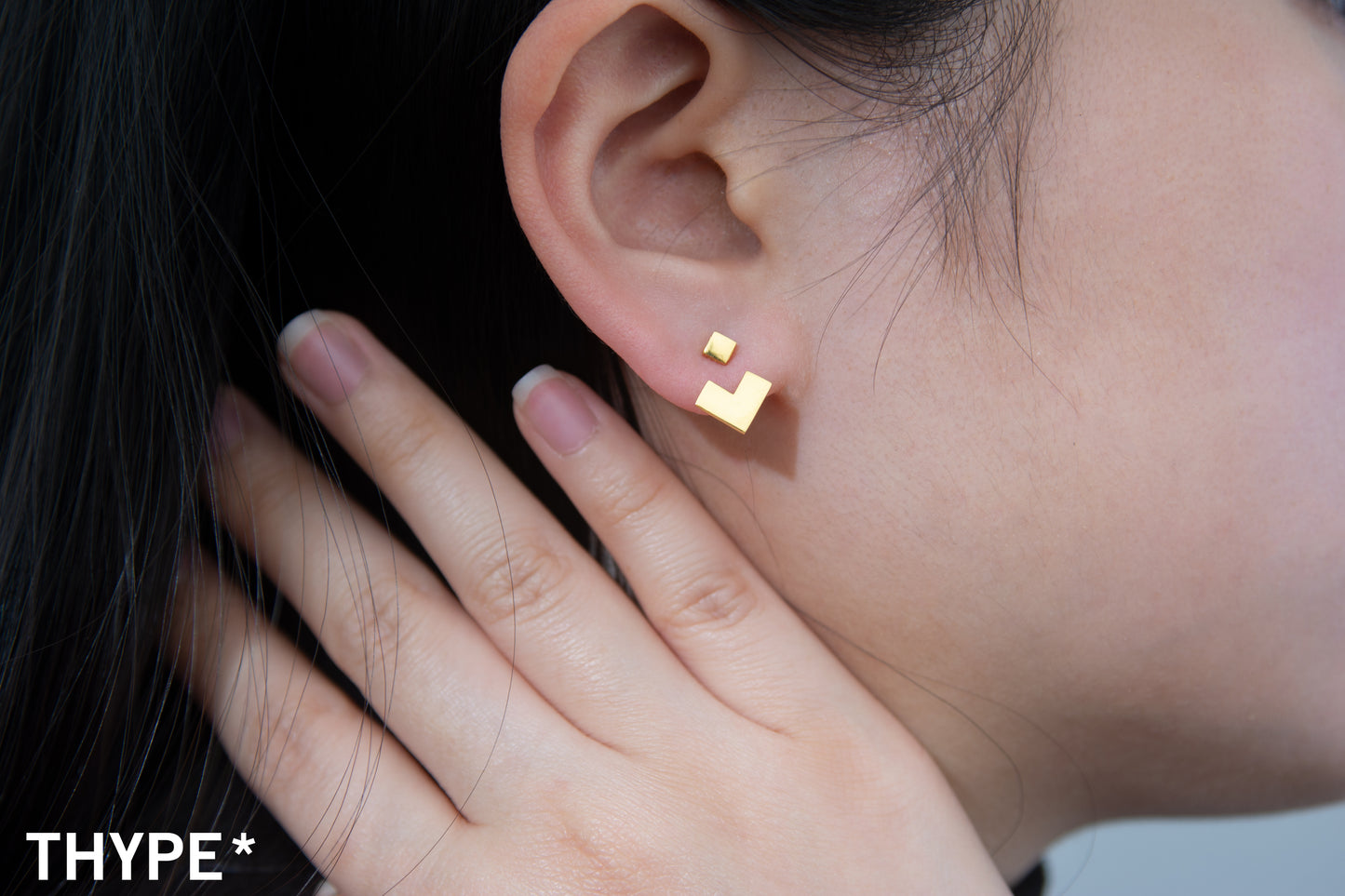 Puzzle Pull - 18K Gold Vermeil - Earrings - Original Design