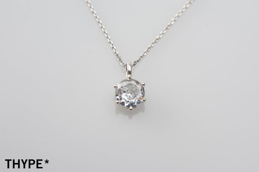Singular - Diamond Synthetic - Silver Necklace