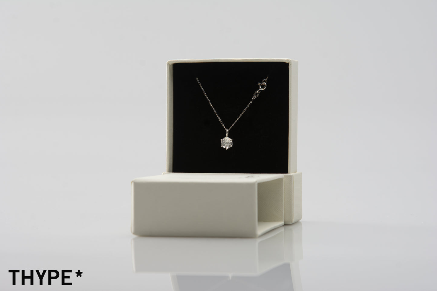 Singular - Diamond Synthetic - Silver Necklace