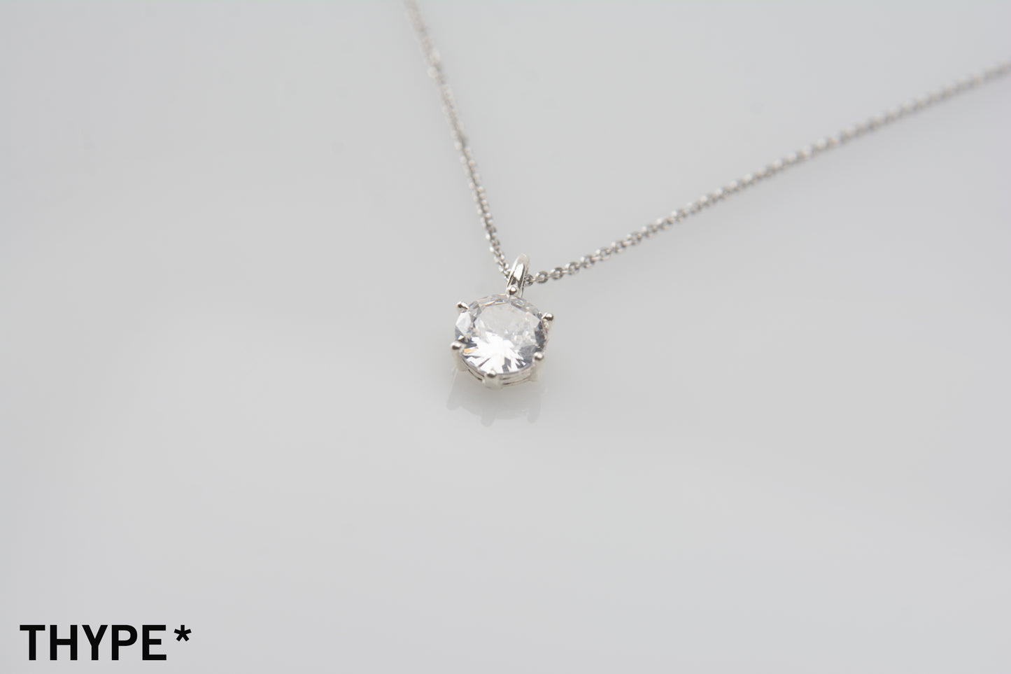 Singular - Diamond Synthetic - Silver Necklace