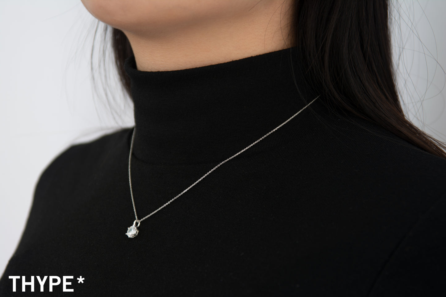 Singular - Diamond Synthetic - Silver Necklace