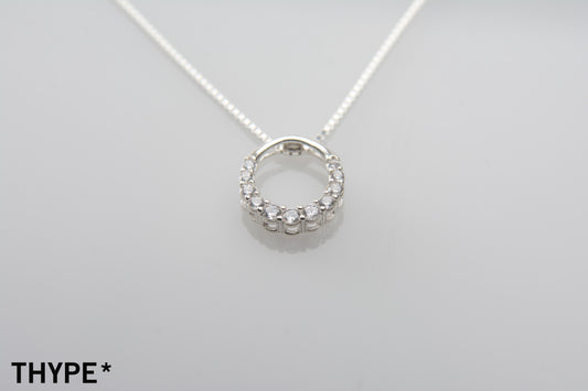 Circle O - Silver - Boxchain  Necklace