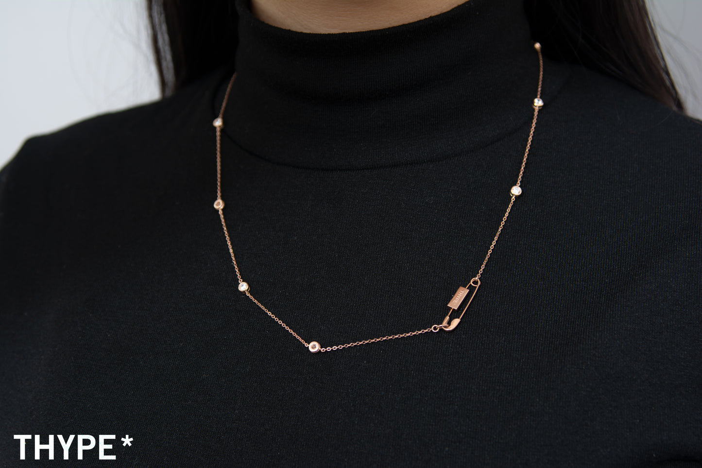 Safety Pin - 18K Rose Gold Vermeil - Necklace - Original Design